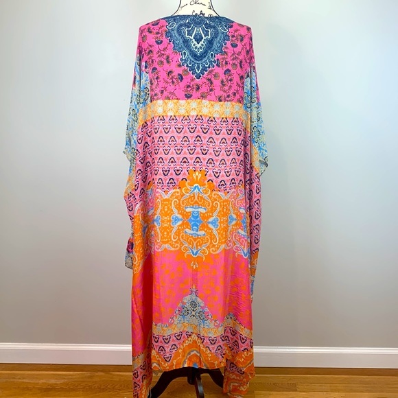 Vibrant Ruggine Demask Print Kimono Duster - Picture 9 of 9